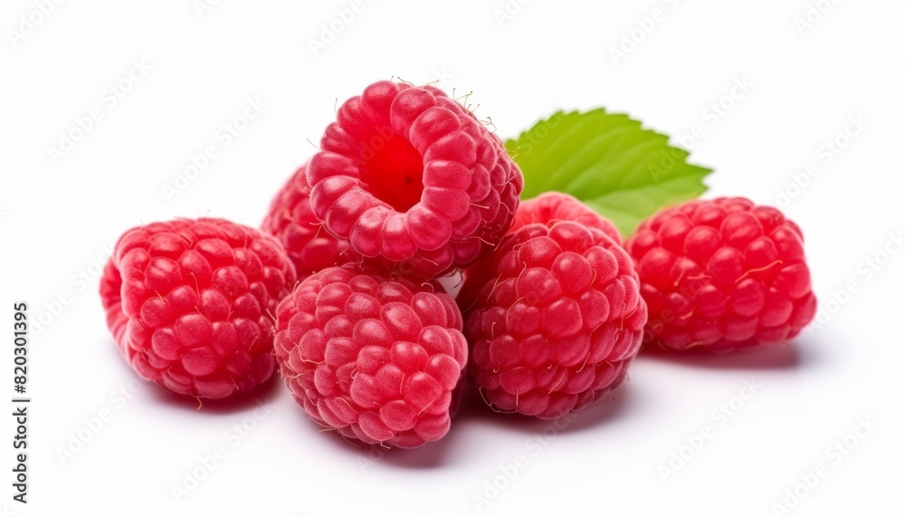 ripe red raspberry berry isolated on white background ripe red raspberry berry isolated on white background