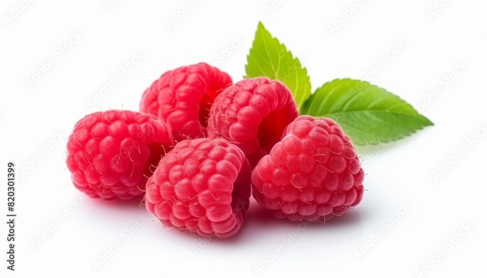 ripe red raspberry berry isolated on white background ripe red raspberry berry isolated on white background