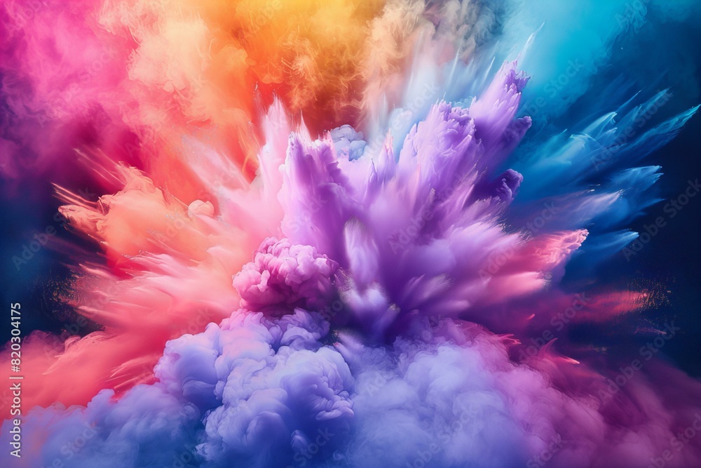 Fototapeta premium Colorful powder cloud in close-up