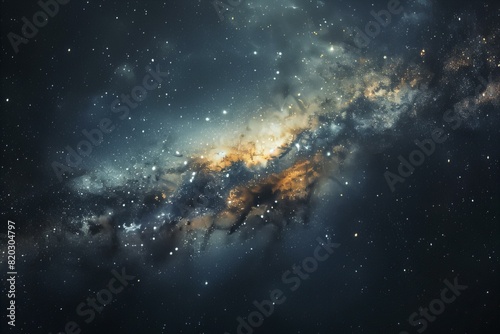 Close up of galaxy featuring massive central star