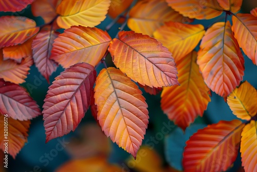 Close-up of vibrant orange and yellow foliage