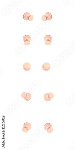 set of 3d red pin on transparent background, PNG transparent, isolated, from all angle