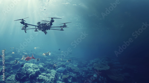 Exploring Ocean Depths with High-Tech Underwater Drone:,A Detailed Look at Marine Life and Coral Reef Ecosystems photo