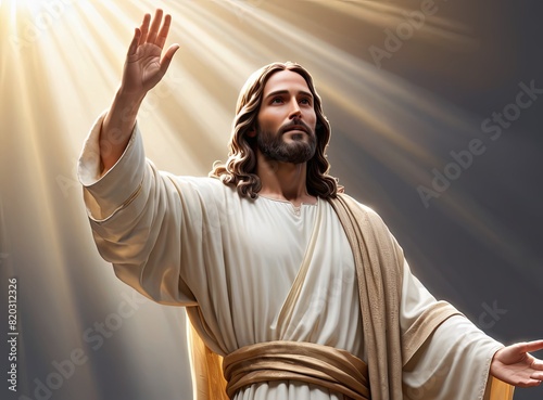 Illustration of Jesus with raised hand