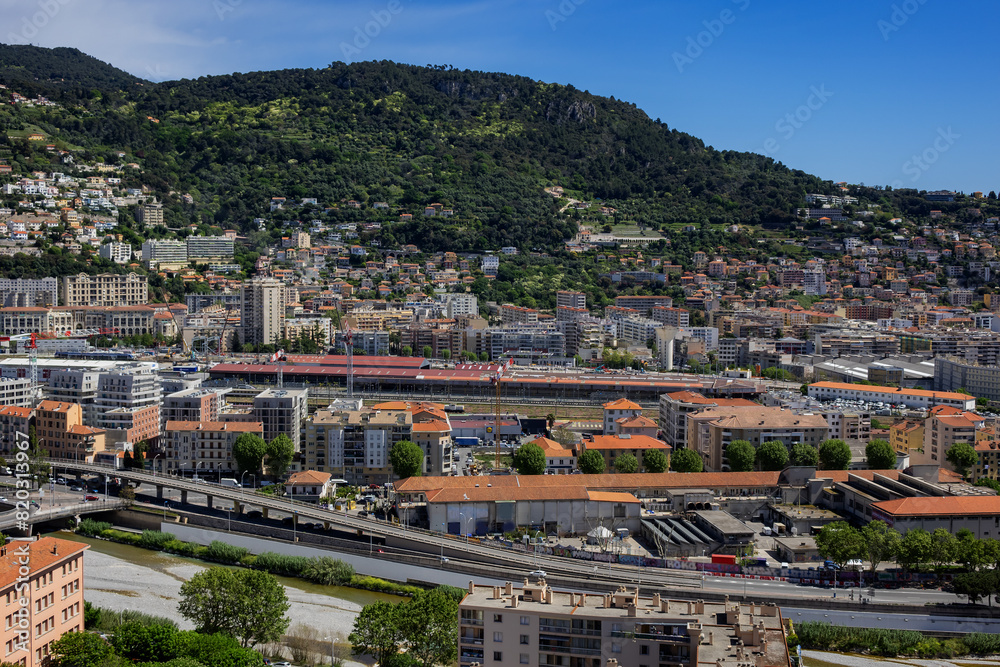 Fototapeta premium Panoramic view of City of Nice. Nice - luxury resort of French Riviera, France.