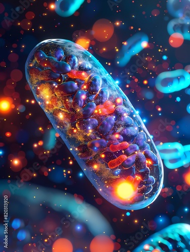 Mitochondria are the organelles that are responsible for the production of energy in cells. photo