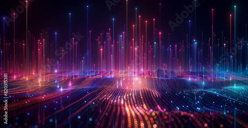 Abstract dot point connect with gradient line and aesthetic Intricate wave line design , internationalization social network or business big data connection technology concept . 