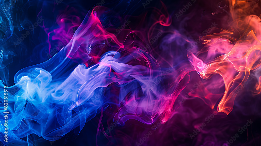 multicolored smoke swirling against a dark background multicolored smoke swirling against a dark background
