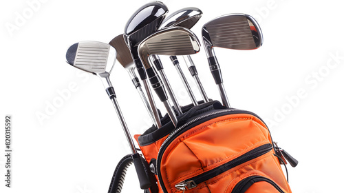 Golf Clubs and Bag isolated on white background