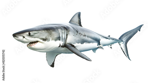 Great White Shark isolated on white background 