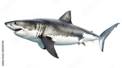 Great White Shark isolated on white background 