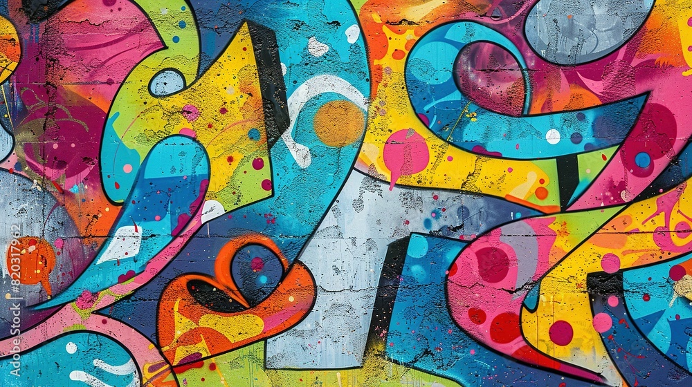 Vibrant Graffiti Art Pattern on Weathered Concrete: Urban Street Art Seamless Design Vibrant Graffiti Art Pattern on Weathered Concrete: Urban Street Art Seamless Design