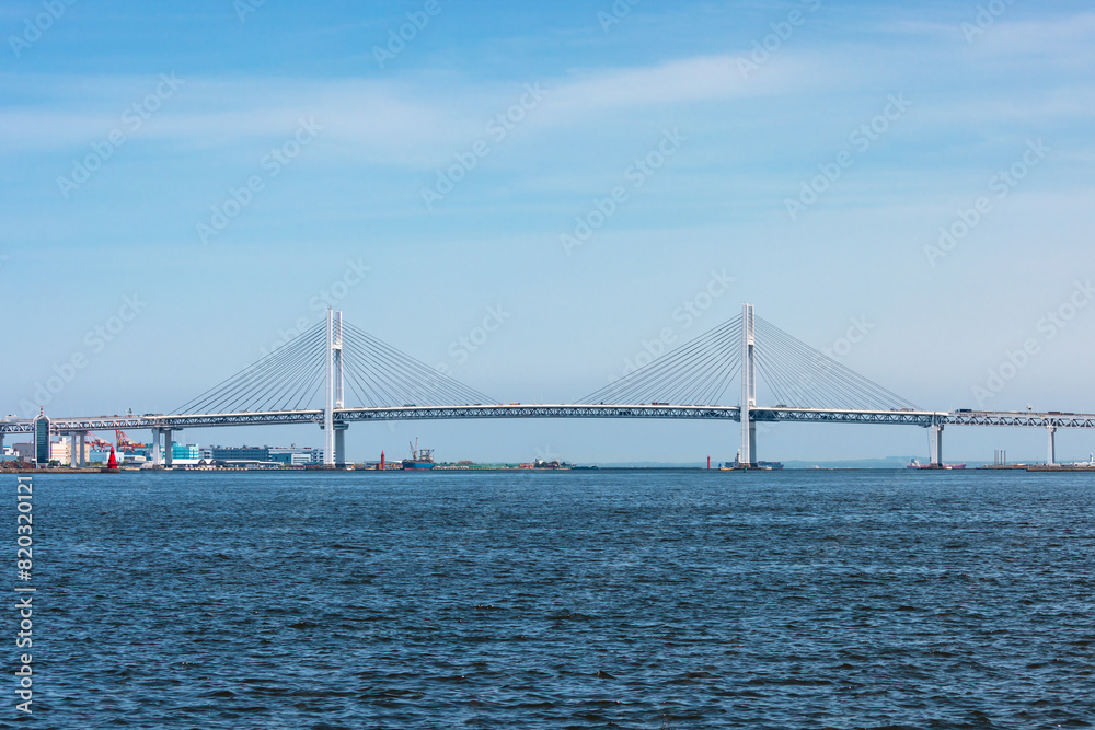 (神奈川県ｰ風景)夏空のベイブリッジ側風景３