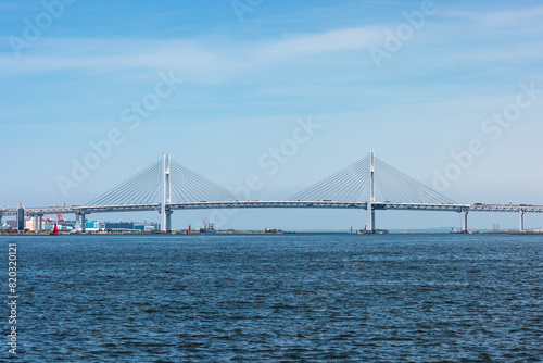 (神奈川県ｰ風景)夏空のベイブリッジ側風景３