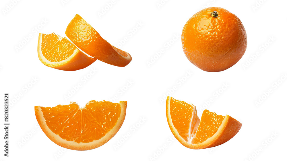 Fresh citrus fruits, whole fresh oranges and some cut up. Citrus fruits on a transparent background. Fresh citrus fruits, whole fresh oranges and some cut up. Citrus fruits on a transparent background.