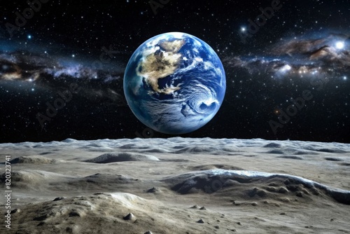 A cinematic view of Earth from the moon surface is a reminder of our place in the universe