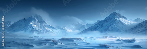 Snowy Mountainscape with Emptiness and Tranquility