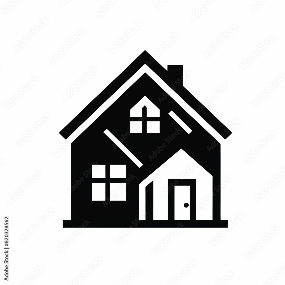 Minimalist house logo silhouette on white background Minimalist house logo silhouette on white background