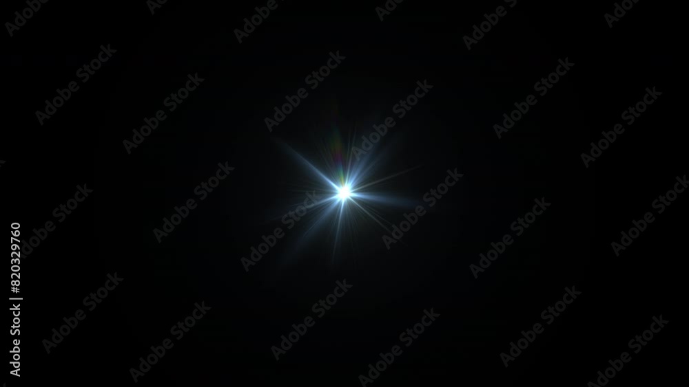 Blinking light effect, shiny flashing star. Seamless loop.
