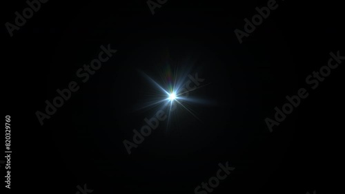 Blinking light effect, shiny flashing star. Seamless loop. photo