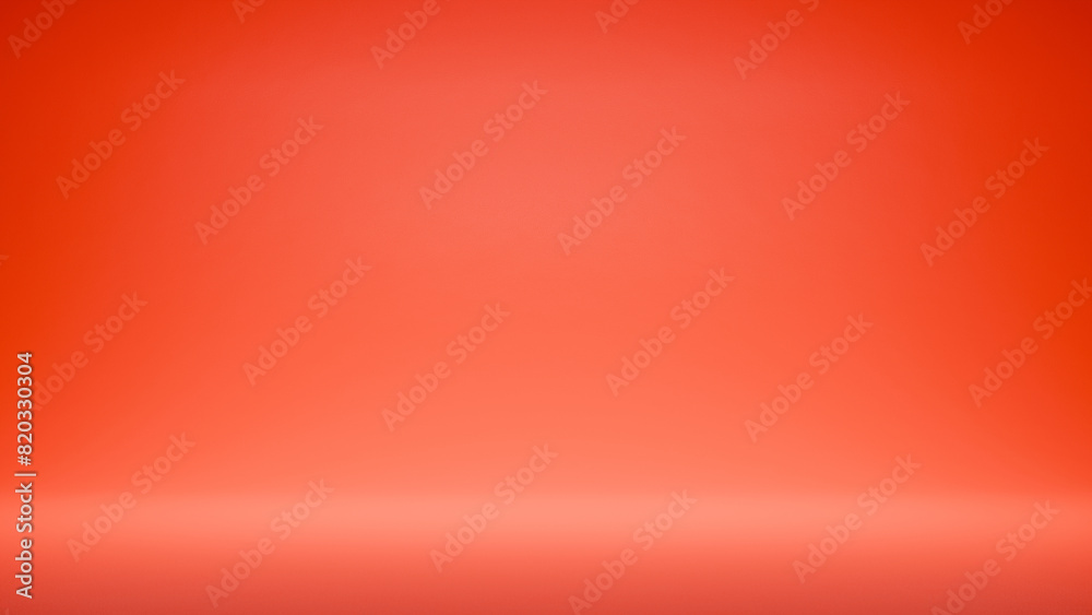 Red empty bright background empty copy space. festive advertising background - best place for your text and design, product placement show room. red color minimalistic backdrop with spotlight gradient
