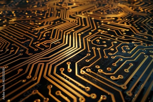 Circuit board lines photo