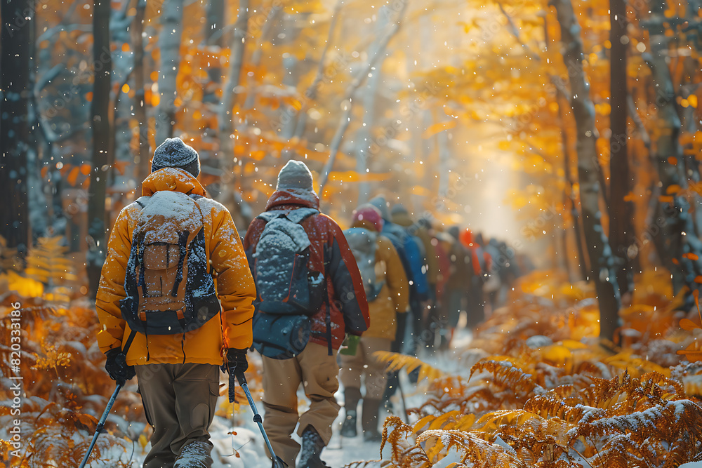 Autumnal Seniors: Active Aging in Colorful Outdoors