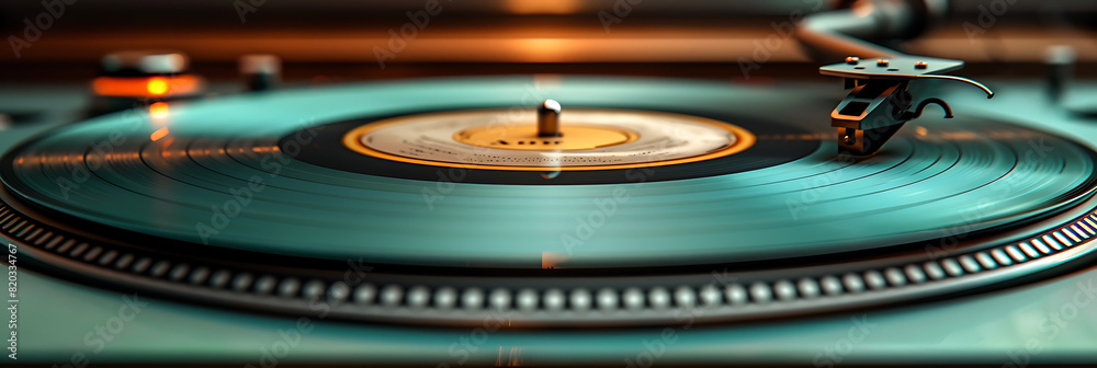 Turquoise Textured Vinyl Record: Modern Design in Flat & Top Perspective