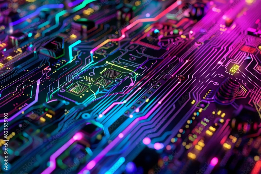 Colorful tech lines