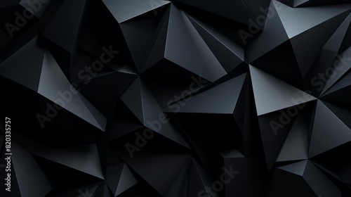 Dark abstract 3D geometric pattern photo