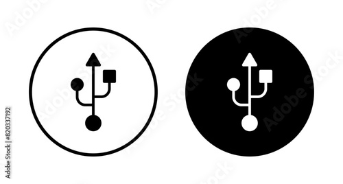 Usb icon vector isolated on white background. Flash disk icon vector