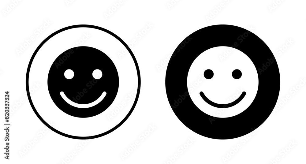 Fototapeta premium Smile icon vector isolated on white background. Smile vector icon. Emoticon Icon vector. Emoji