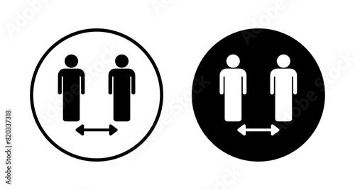 Social distancing icon vector isolated on white background. Keep distance sign. Coronavirus. Social Distancing and Self Quarantine.