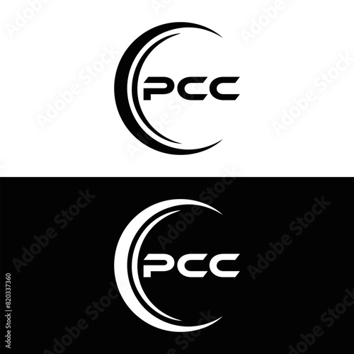 PCC logo. P C C design. White PCC letter. PCC, P C C letter logo design. P C C letter logo design in FIVE, FOUR, THREE, style. letter logo set in one artboard. P C C letter logo vector design.