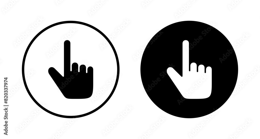 Obraz premium Hand click icon vector isolated on white background. pointer icon vector. hand cursor icon vector