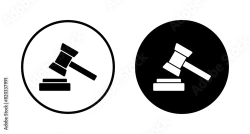 Gavel icon vector isolated on white background. Hammer icon vector. Judge Gavel Auction Icon Vector. Bid