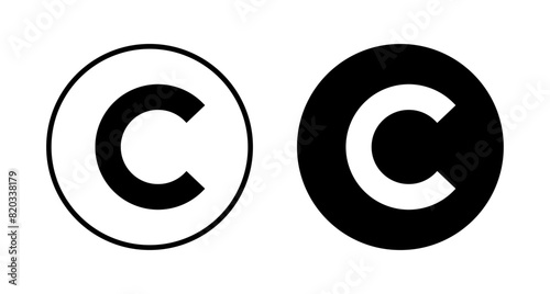 Copyright icon vector isolated on white background. copyright symbols
