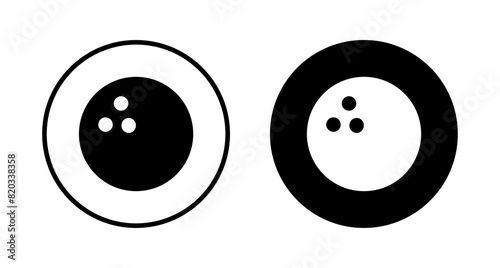 Bowling game Pin Icon vector isolated on white background. Bowling icon, ball and pin