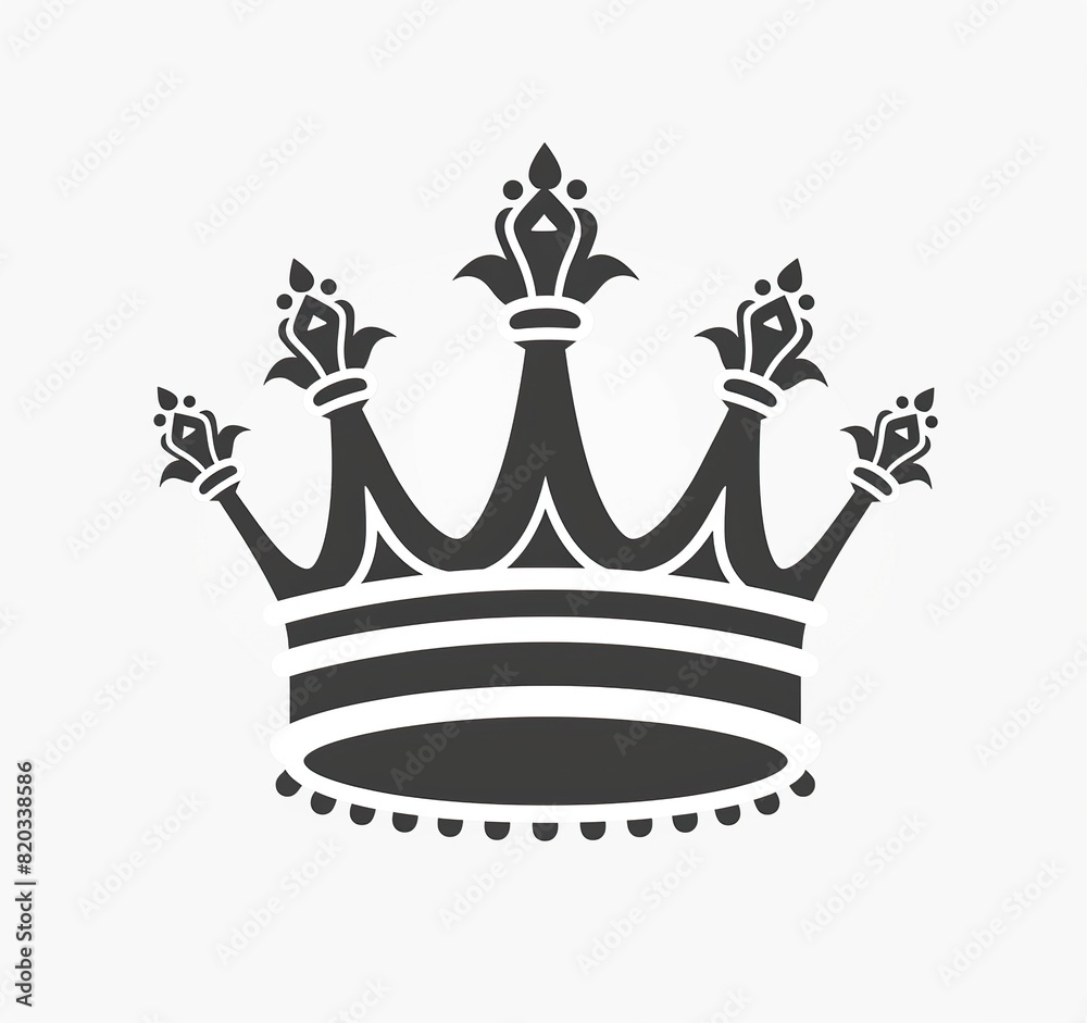 a black crown adorned with white and black flowers sits atop a white poster a black crown adorned with white and black flowers sits atop a white poster