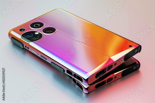 Foldable phones top view highlighting innovative designs advanced tone Splitcomplementary color scheme