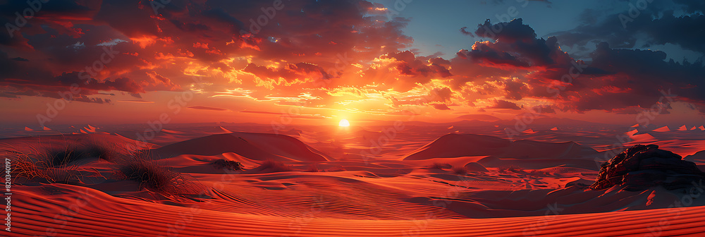 Arid Deserts: A Sea of Sand Dunes - Minimalist Design