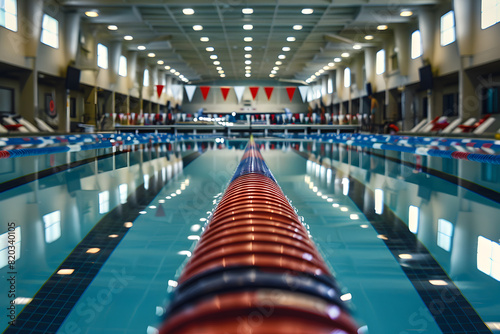 Competition ready: indoor swimming pool lanes