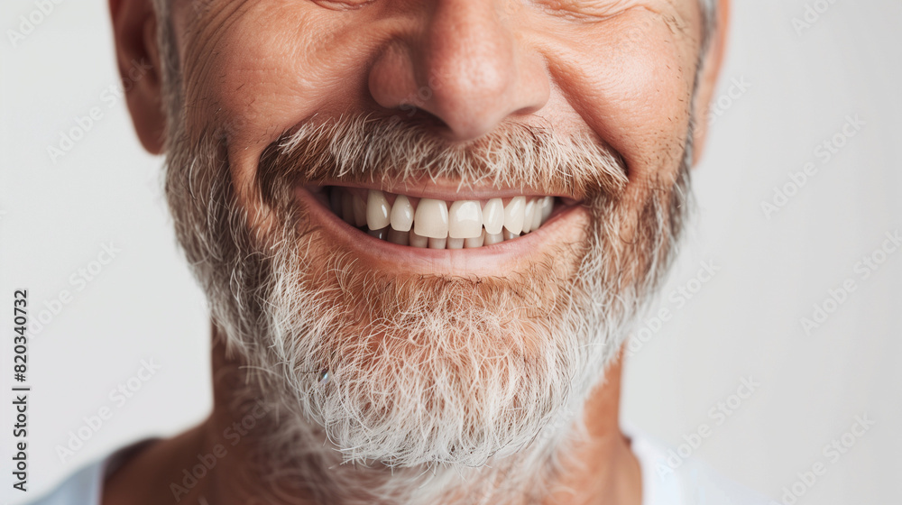 Fototapeta premium Close Up of Smiling Man With Beard