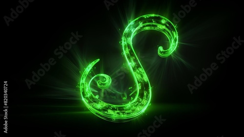 Wallpaper Mural Green neon musical note on a black background Torontodigital.ca