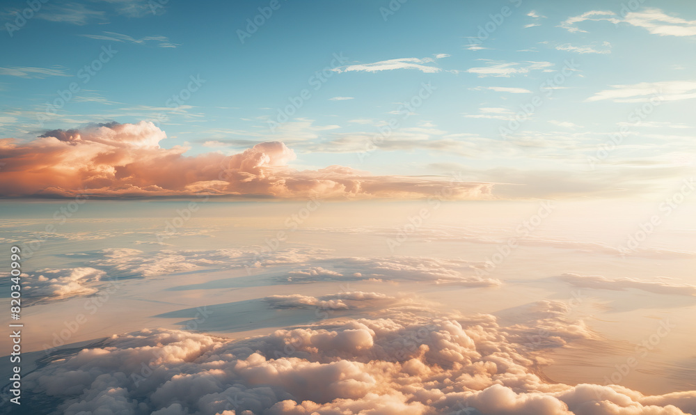 Aerial Sunset View of Clouds.