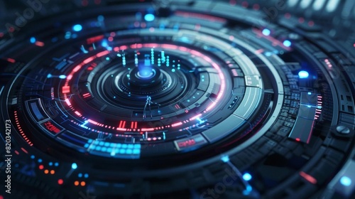 Wallpaper Mural Hightech circular interface Torontodigital.ca