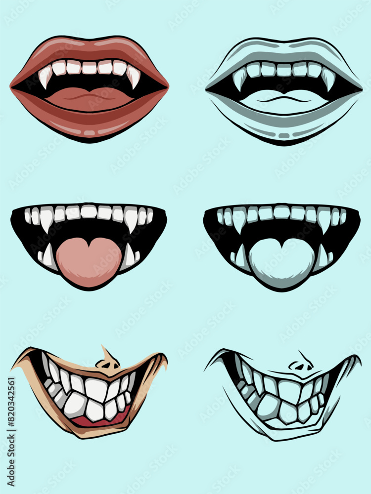 vector collection of vampire teeth vector collection of vampire teeth