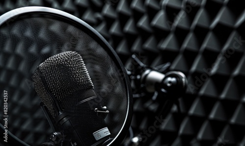 Studio grade microphone with pop filter