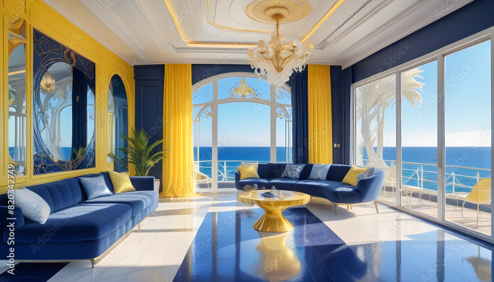 View of ocean villa with view for vacation and resort summer luxury beach house ...