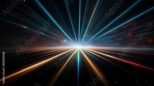 Laser beams converging in a dark space